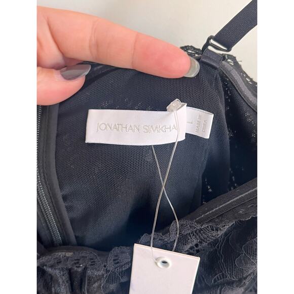 Jonathan Simkhai x REVOLVE Lace Bustier Bodycon Midi Dress Black Women's L NWT - Picture 7 of 13